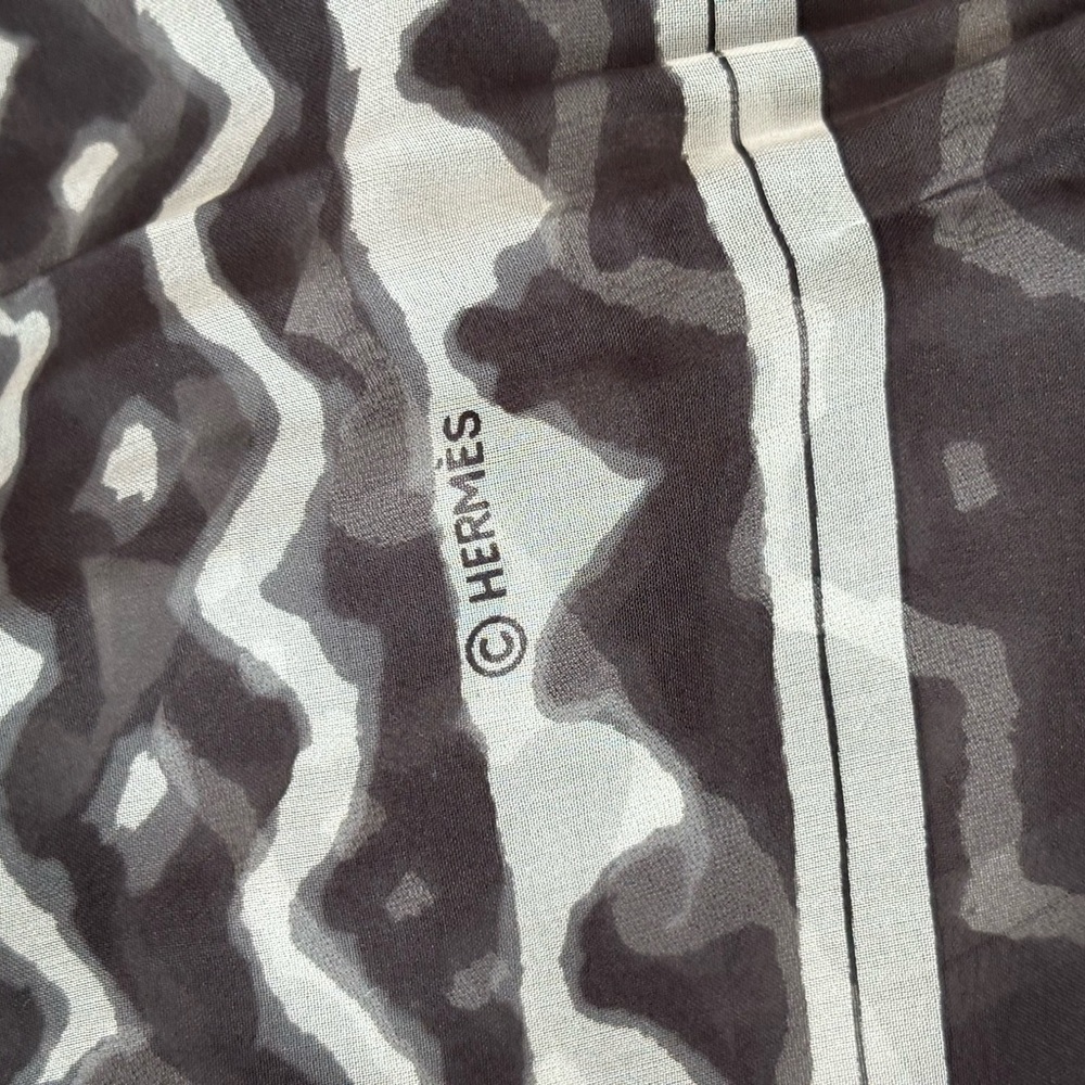 Hermès Black and Gray XL Scarf